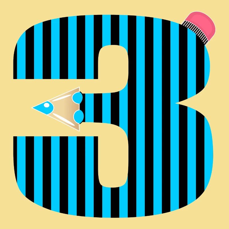 BLUE PEN THREE NUMBER 3 THIRD GRADERS