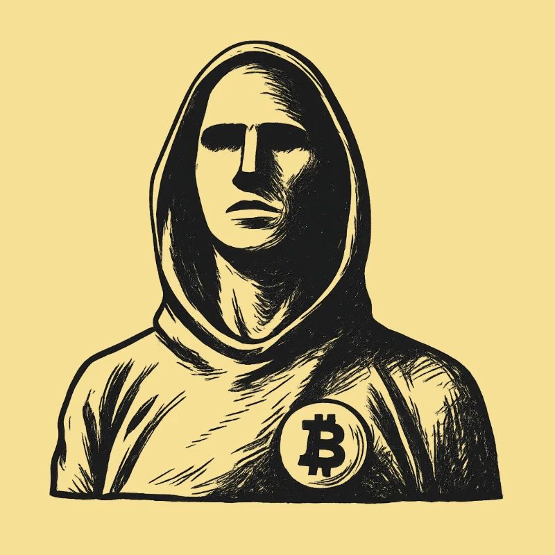 Anonymer Hacker mit Bitcoin-Logo