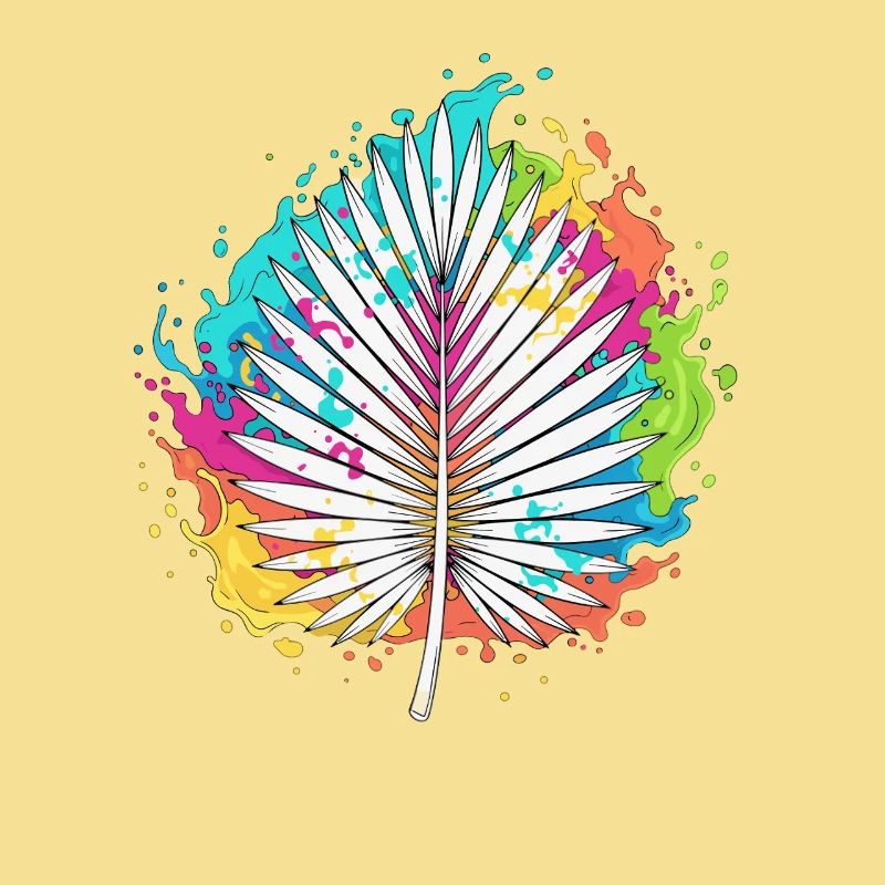 Bunte Palmenfächer Farbexplosion