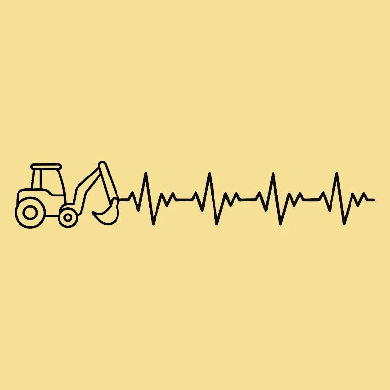Bagger Baggern Baggerfahrer EKG Herzschlag