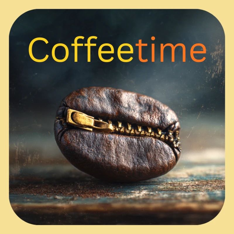 Coffeetime Grain de café avec fermeture éclair