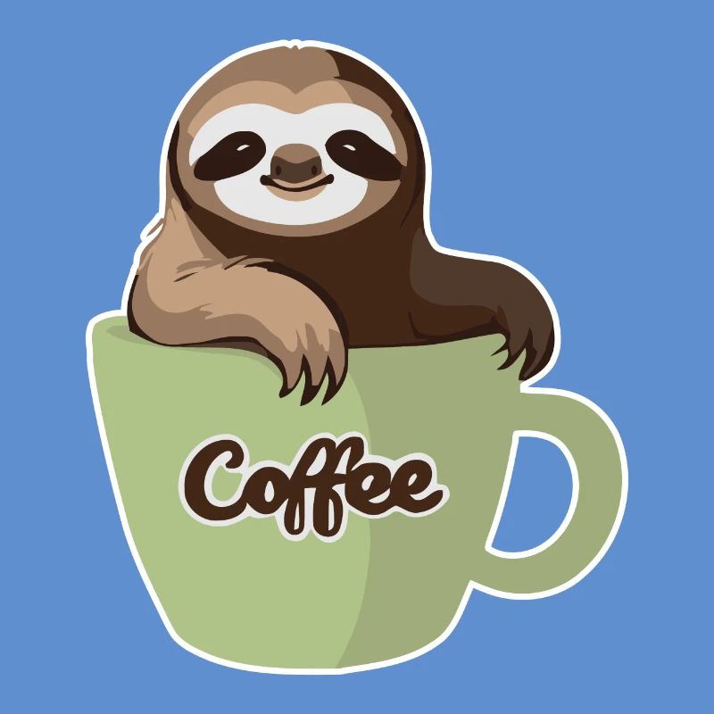 Faultier in einer Kaffeetasse
