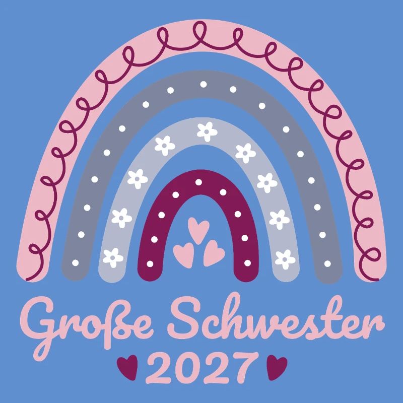 Große Schwester 2027 Boho Regenbogen pastell