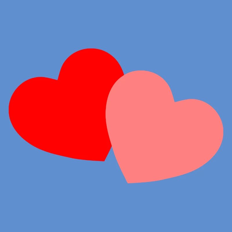 2 Coeurs - rouge et rose