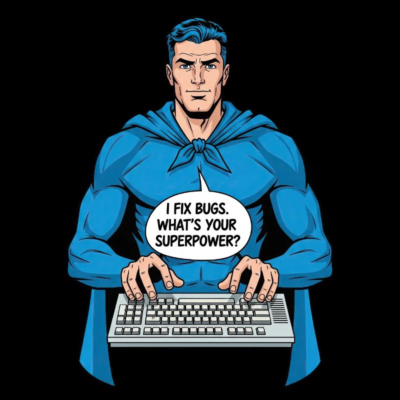 Superheld: Ich fixiere Bugs!