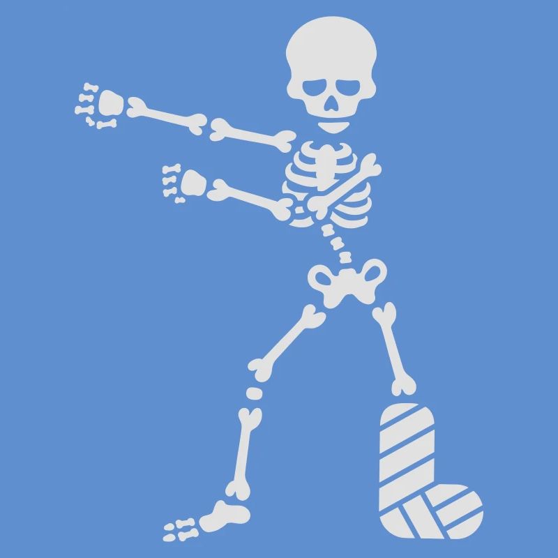 Broken leg plaster floss dance flossing skeleton