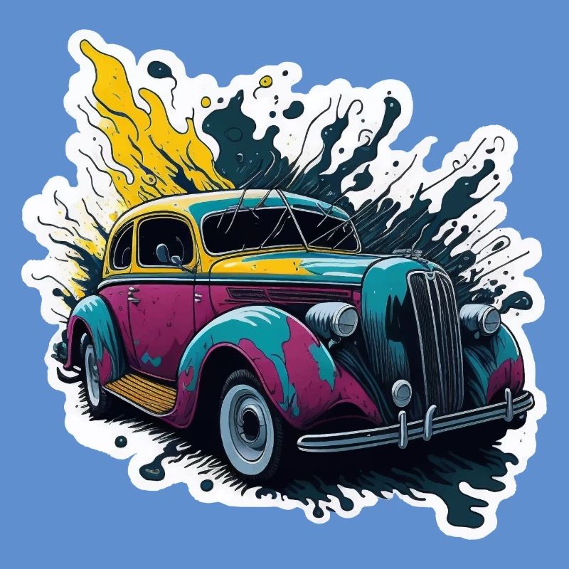 Farbiger Oldtimer Spritzer