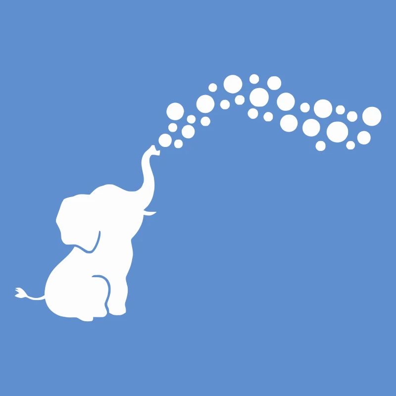 Verspielter Elefant, der Blasen bläst