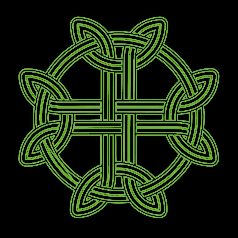 Celtic Cross Pattern Neon Green