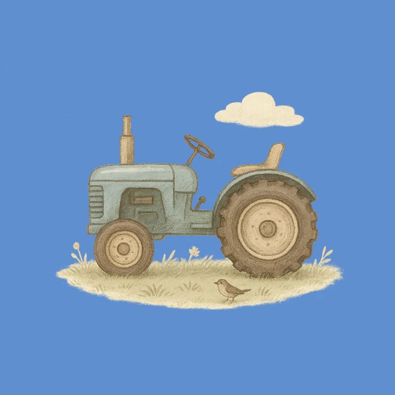 Blauer Oldtimer-Traktor