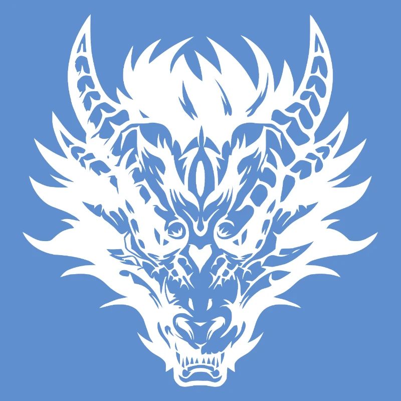 Conception complexe de masque de dragon tribal