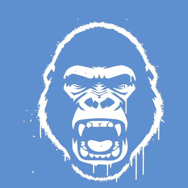Furious Gorilla Stencil Grunge vector_path129