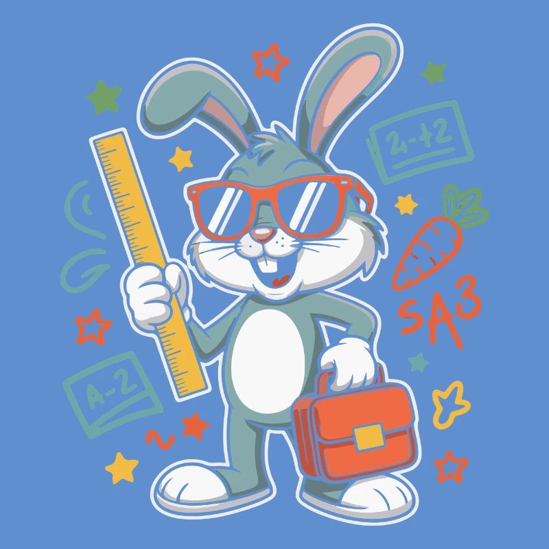 Math Bunny Glasses Suitcase