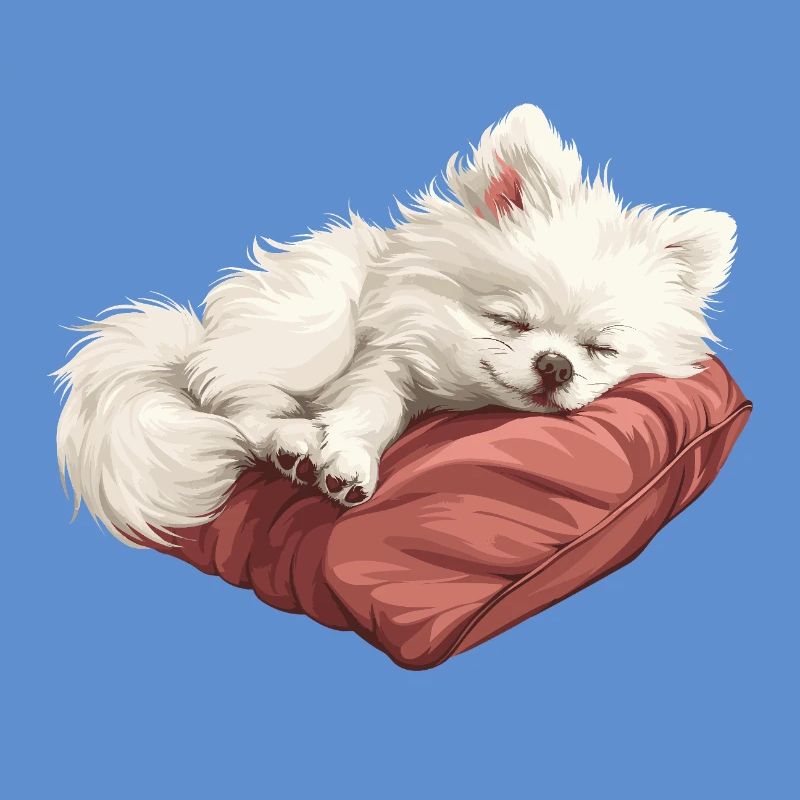 Chiot Spitz endormi