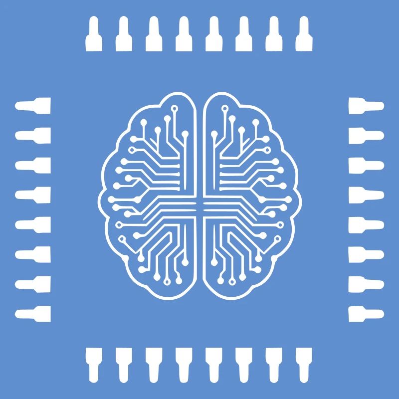 AI Brain Chip Processor Tech Vector