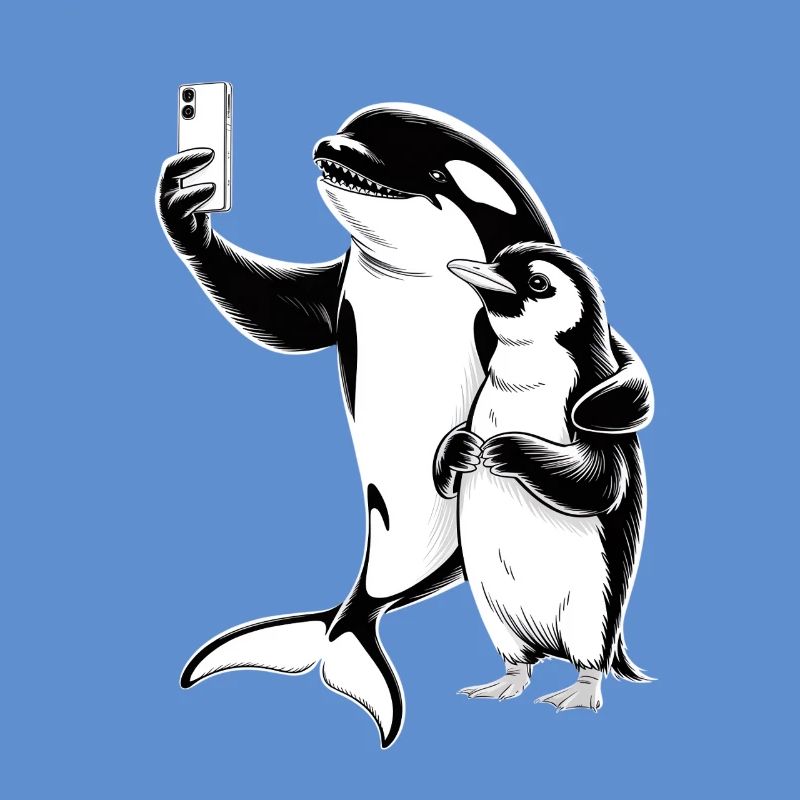 Orca und Robbe
