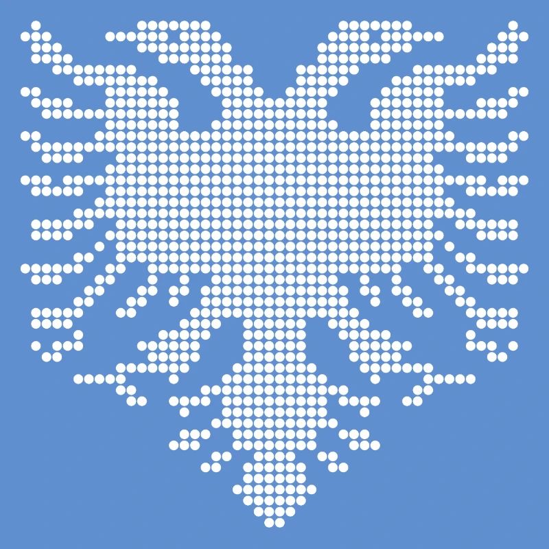 Albanian Double Headed Eagle Dotwork Emblem
