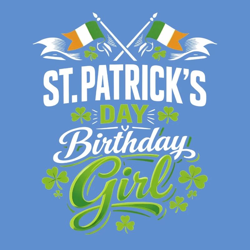 St. Patricks Day Geburtstagsmädchen Clover Irish March