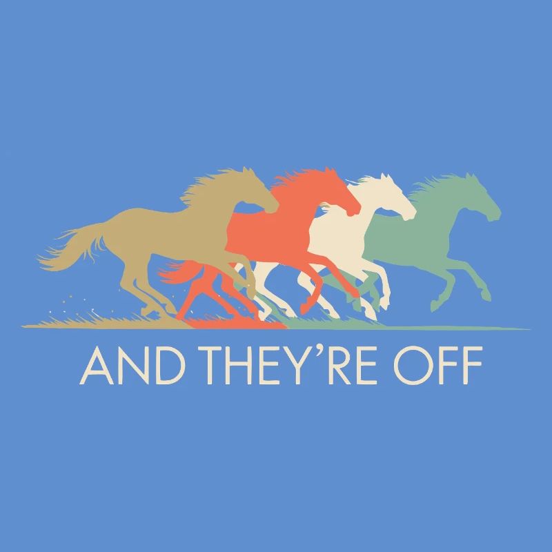 Illustration de chevaux de course vintage