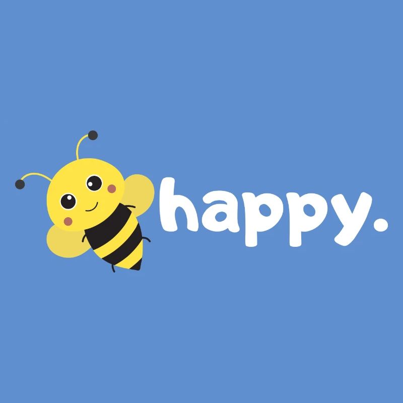 Abeille heureuse. Sois heureux. |conception d’abeille de jeu de mots drôle|