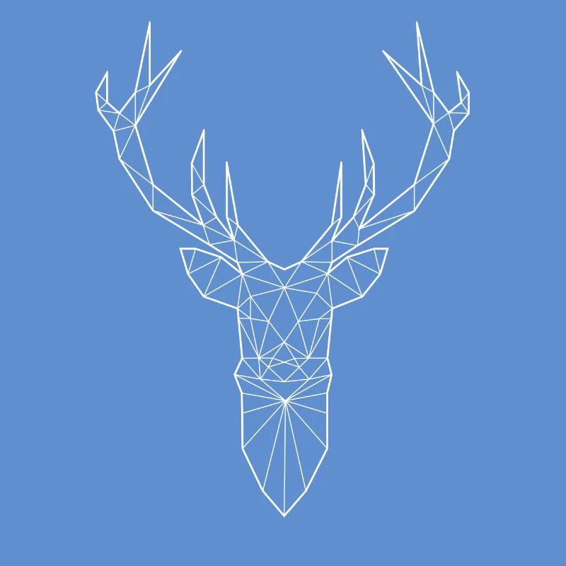 Tête de cerf dans le design triangle (blanc)