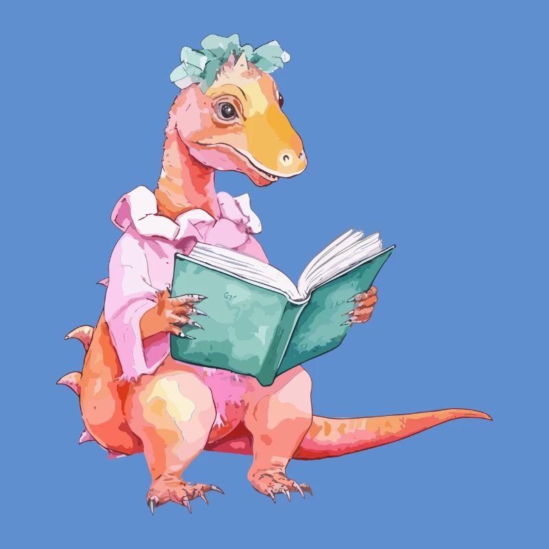 Lesender Dinosaurier - Bücher T-Rex