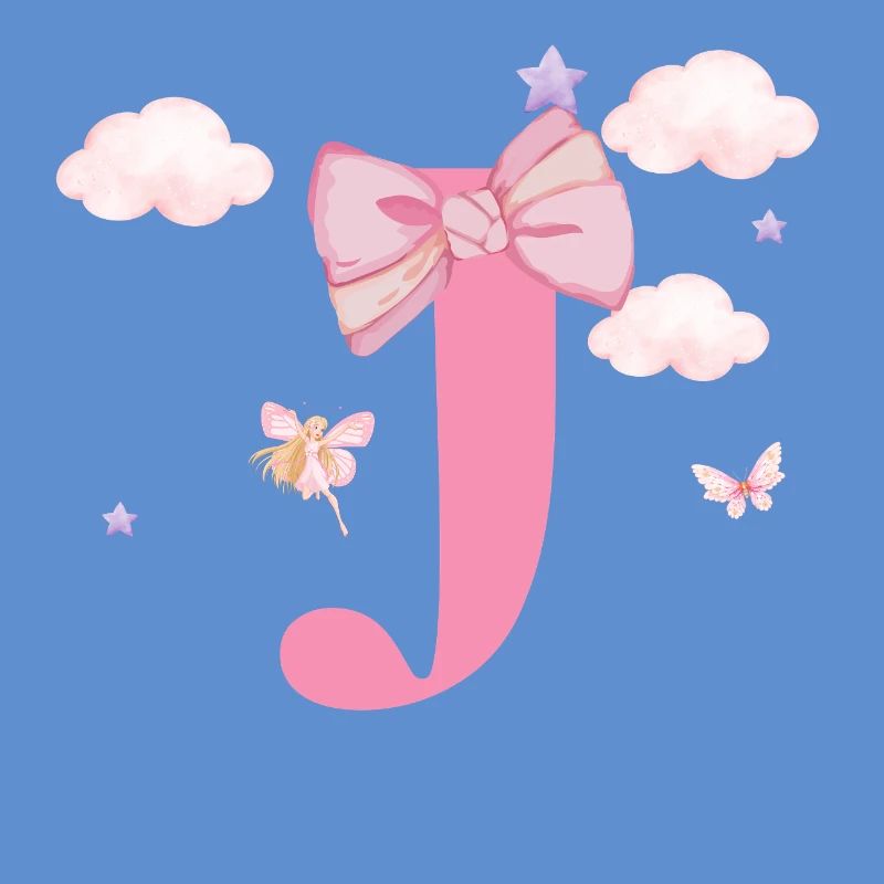 Letter j Pink Clouds