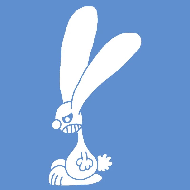 Grumpy white rabbit