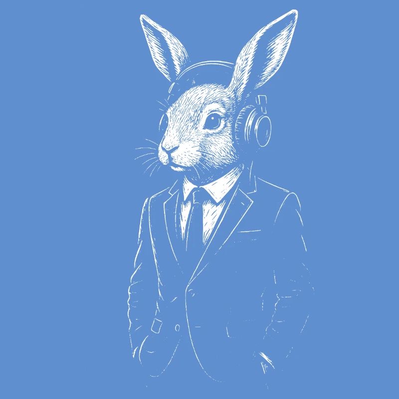 Jazz Rabbit im Anzug mit Kopfhörern