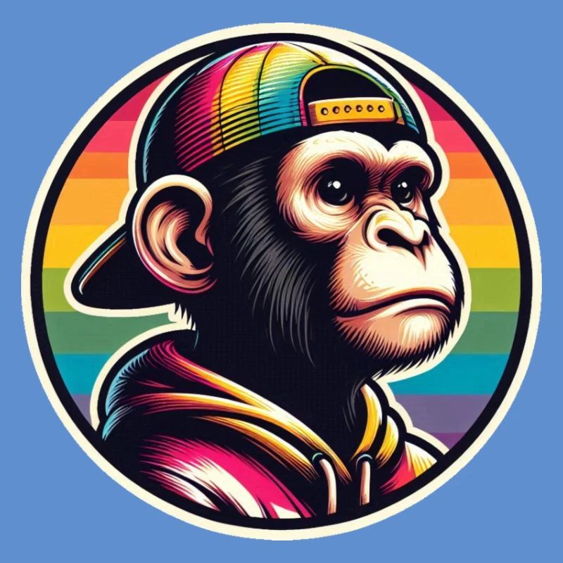 Casquette à capuche Monkey Arc-en-ciel
