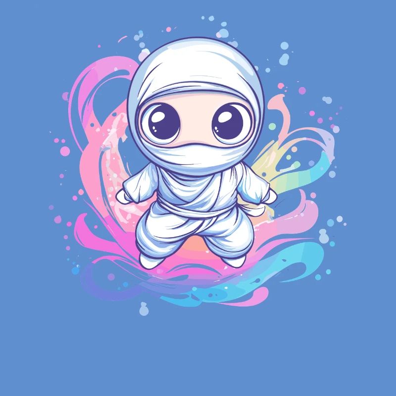 Ninja dans le tourbillon de couleurs