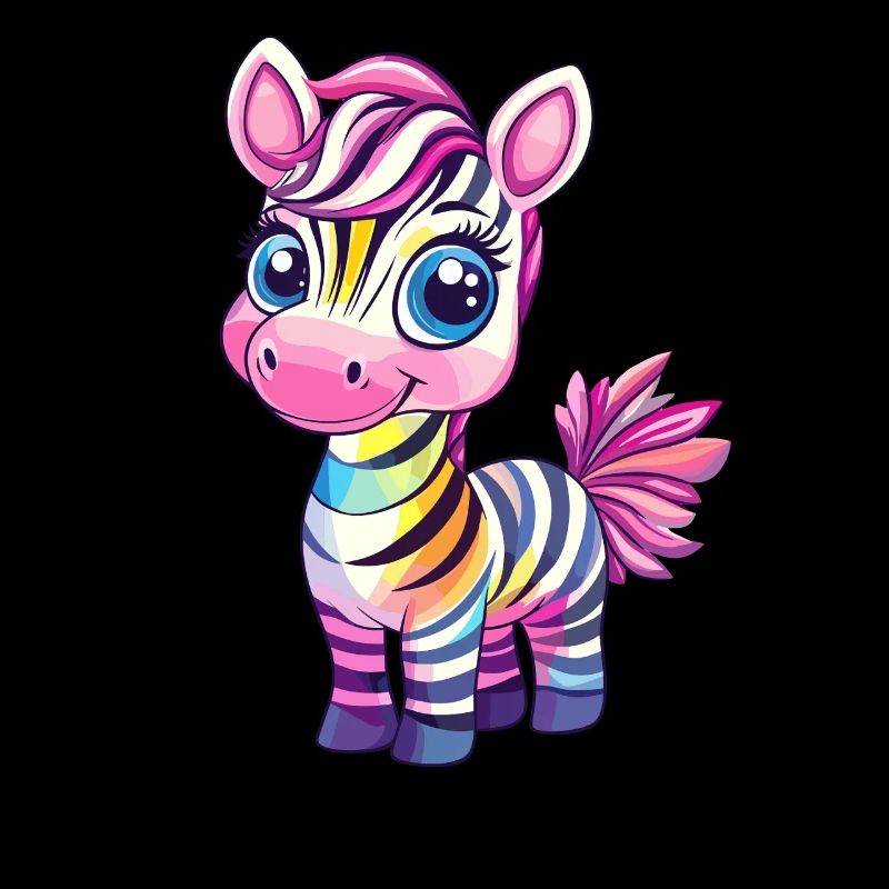 Rainbow Zebra Child Motif
