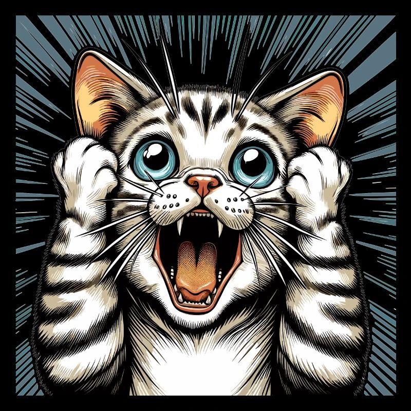 Geschockte Katze Katzen Geschenk