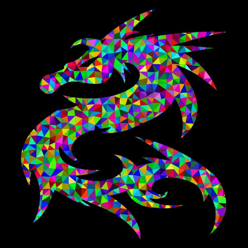 Drache Neon Geometrisch Geschenk