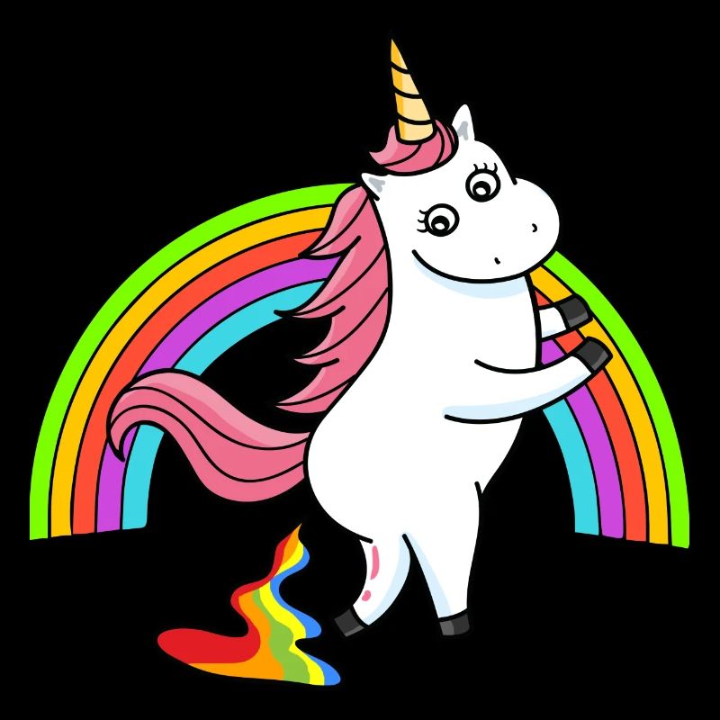 Kackendes Einhorn Regenbogen