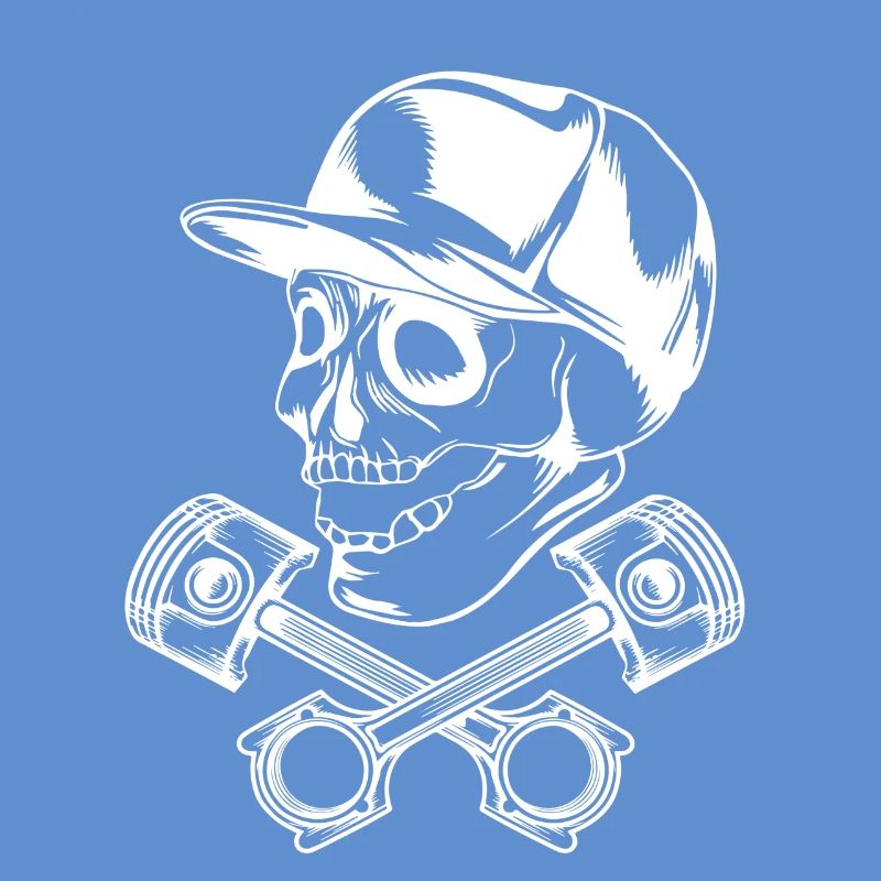 skull piston white
