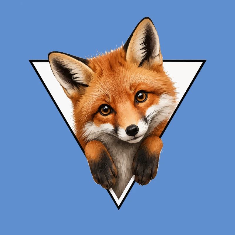 Fox in Triangle Illustration