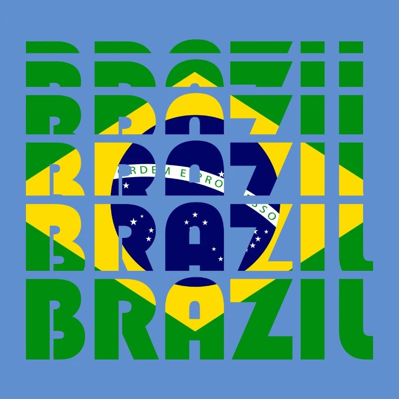 Brazil Flags Grid Pattern