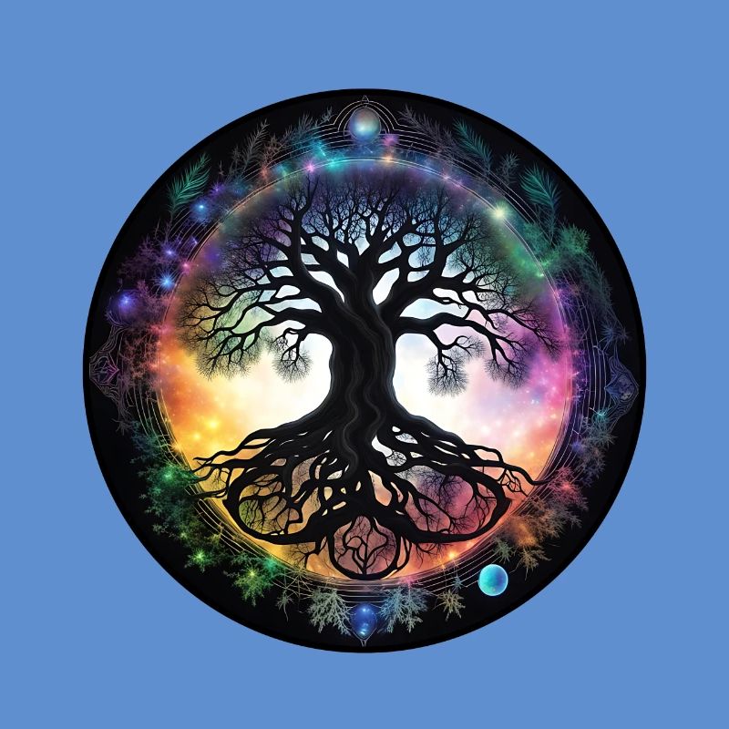 Root tree in rainbow circle
