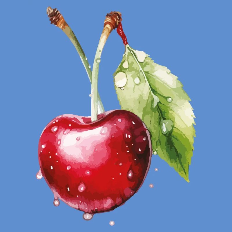 Fruchtige Kirsche mit Wassertröpfchen