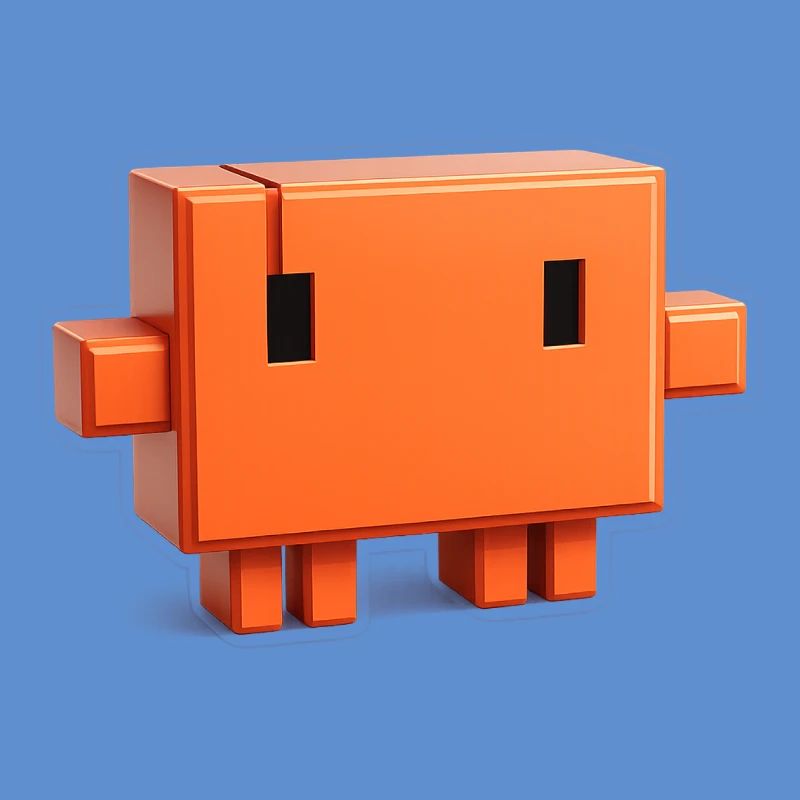 Claude Code Pixel 3D Maskottchen süßer Dev-Aufkleber