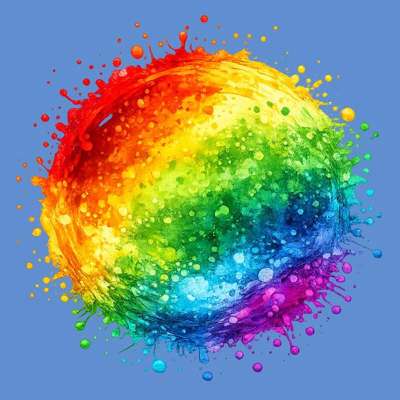 Regenbogenfarbene Farbspritzer Explosion