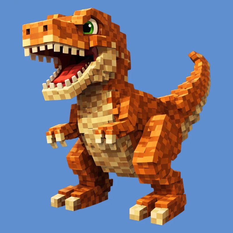 Oranger Pixel-T-Rex