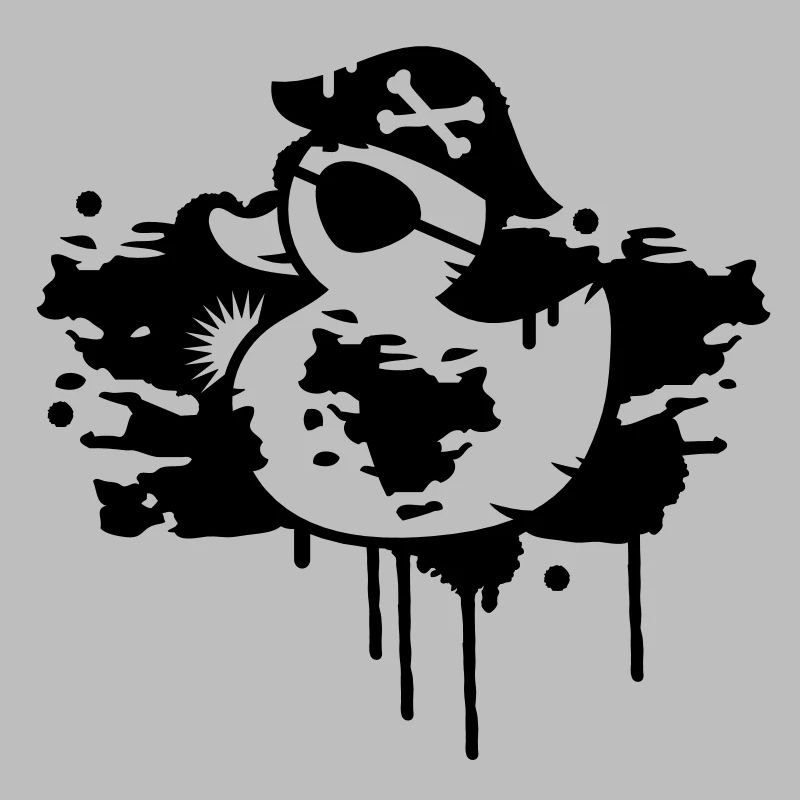 A rubber duck pirate with a pirate hat and eye