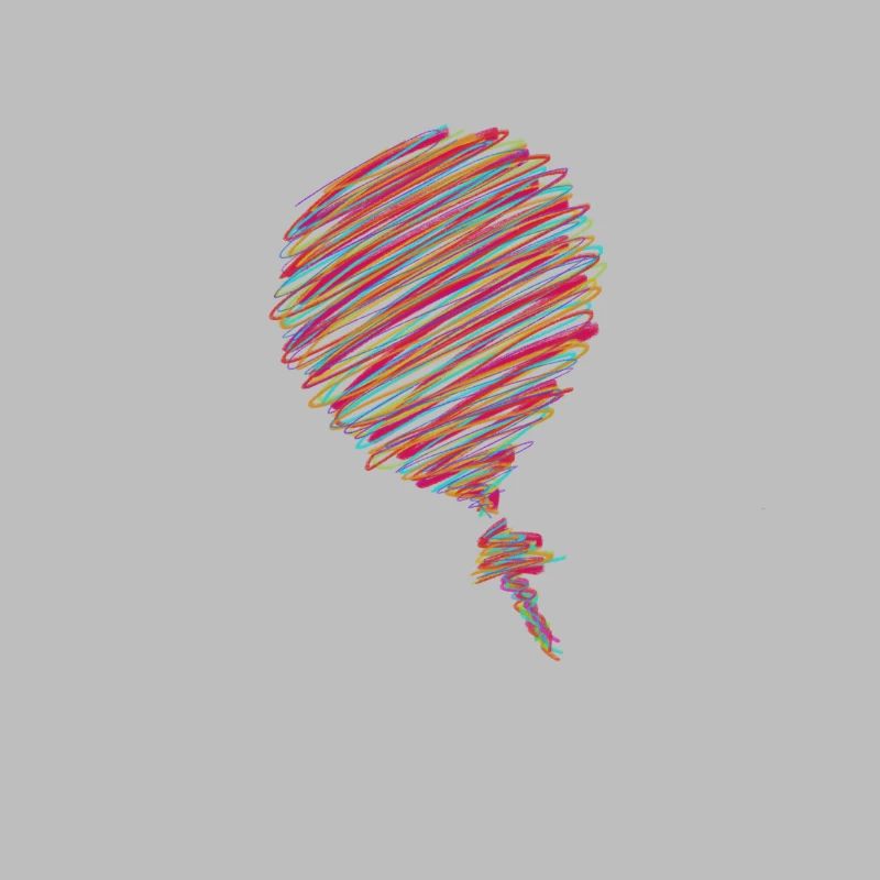 Neon Scribble Balloon – Pop Art Sketch