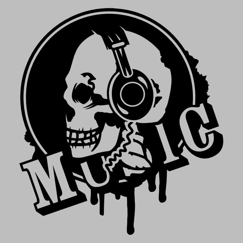 Totenkopf mit Graffiti Kopfhörer Patch