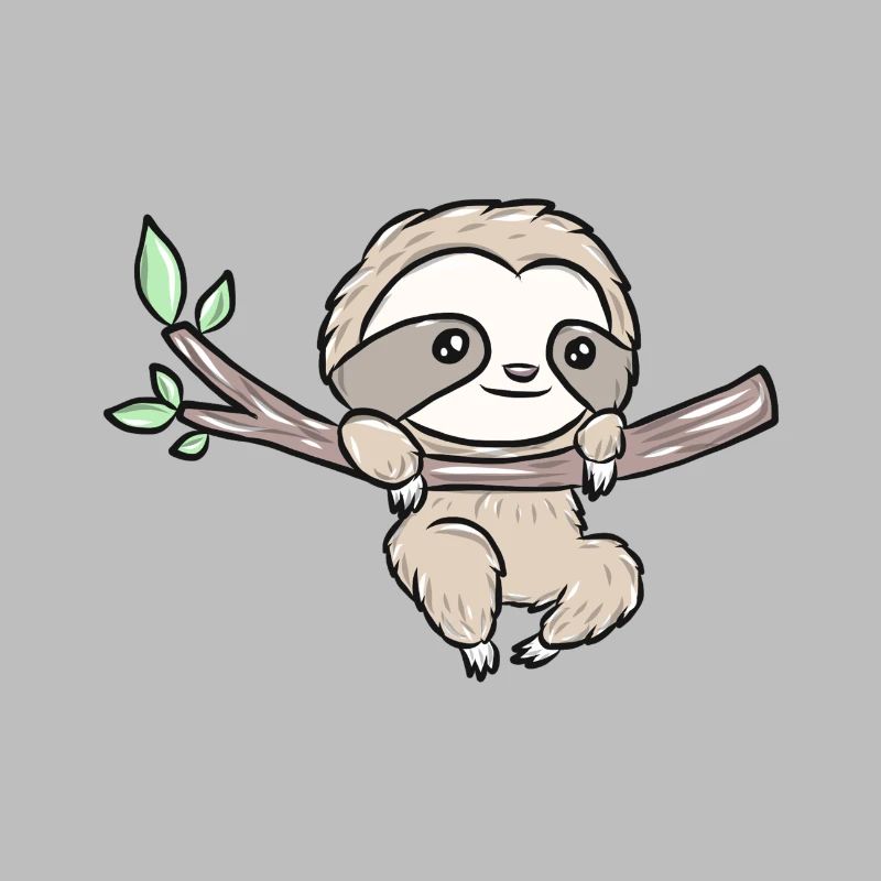 Sloth on a branch – Cute tree design