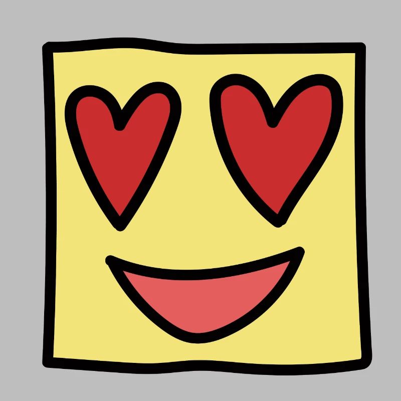 Funny Square Face Emoticon Kawaii Expression