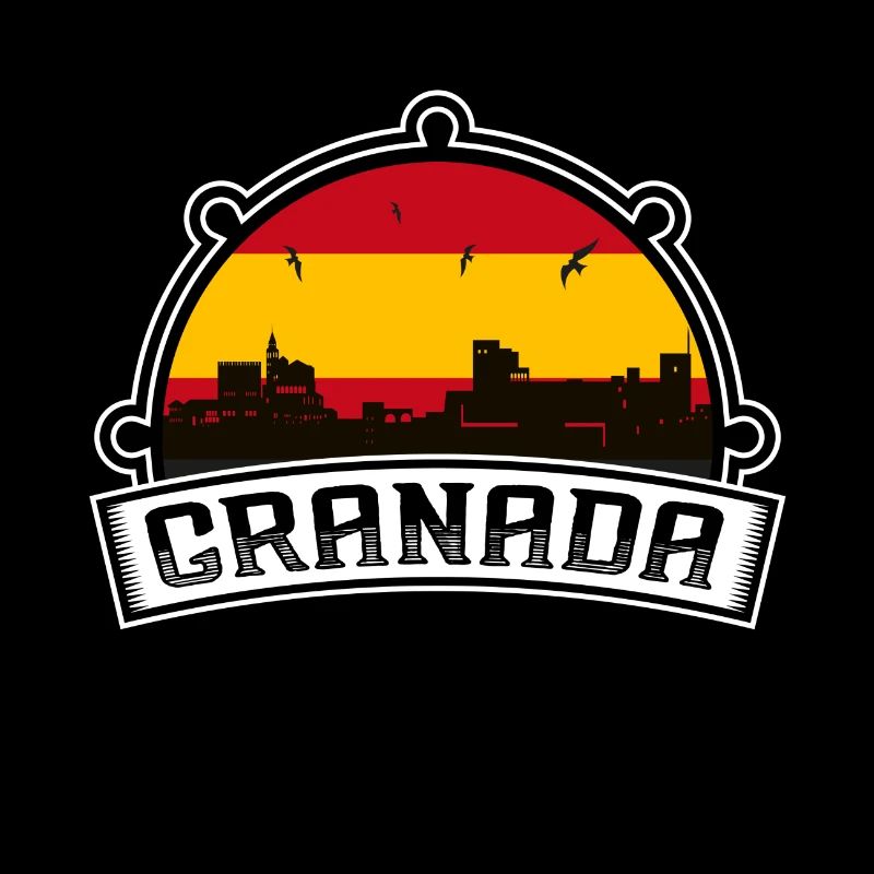 Grenade Espagne Skyline Voyage Souvenir Drapeau Espagnol