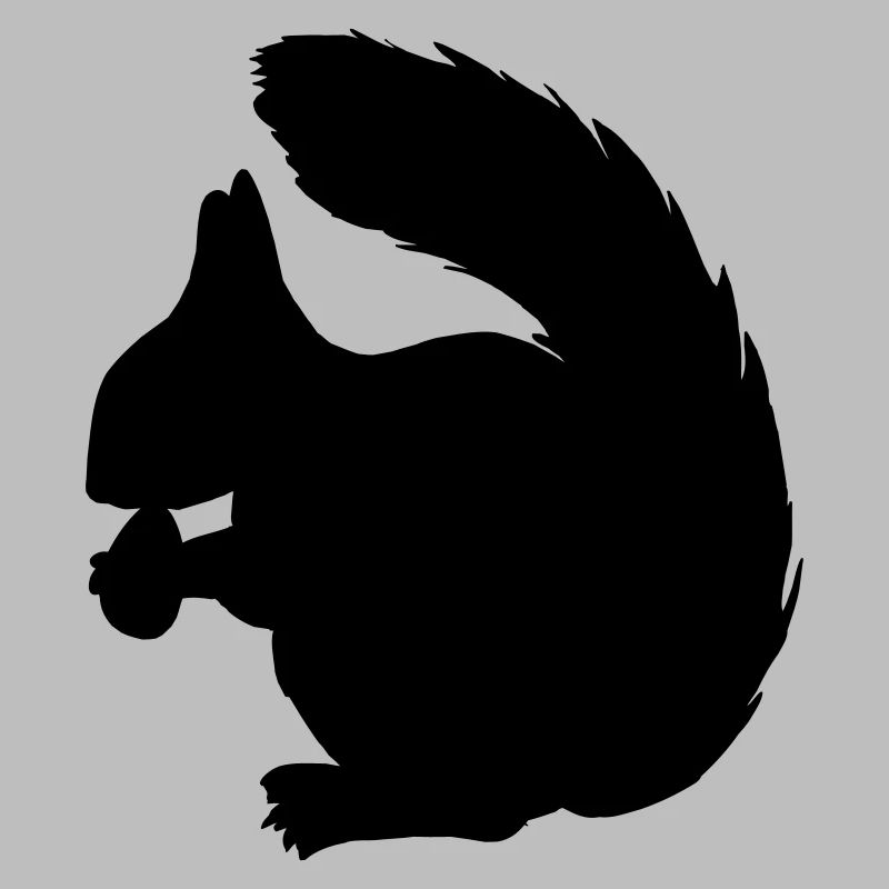 Squirrel with nut shadow figure